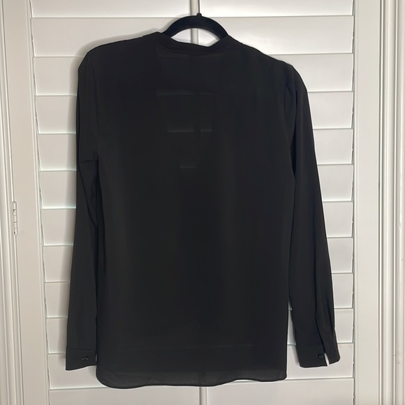 BCBGeneration Black Drape Front Blouse, Size Small - Picture 3 of 6